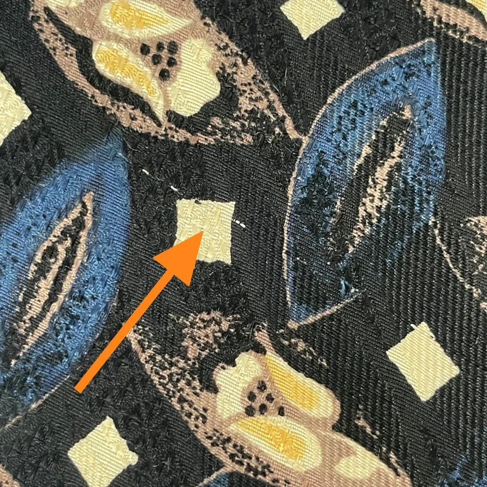 Vintage Robert Talbott Studio Nordstrom Extra Long Silk Tie Black Blue Abstract